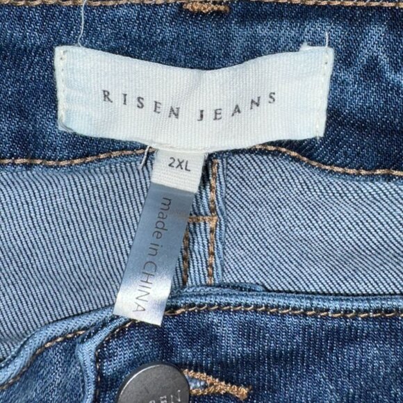 Risen Womens High Rise Cargo Denim Jeans-Blue-Size 2XL-GUC - Picture 5 of 7